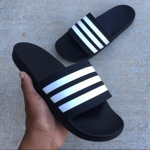 women's adilette cloudfoam stripes slide sandal